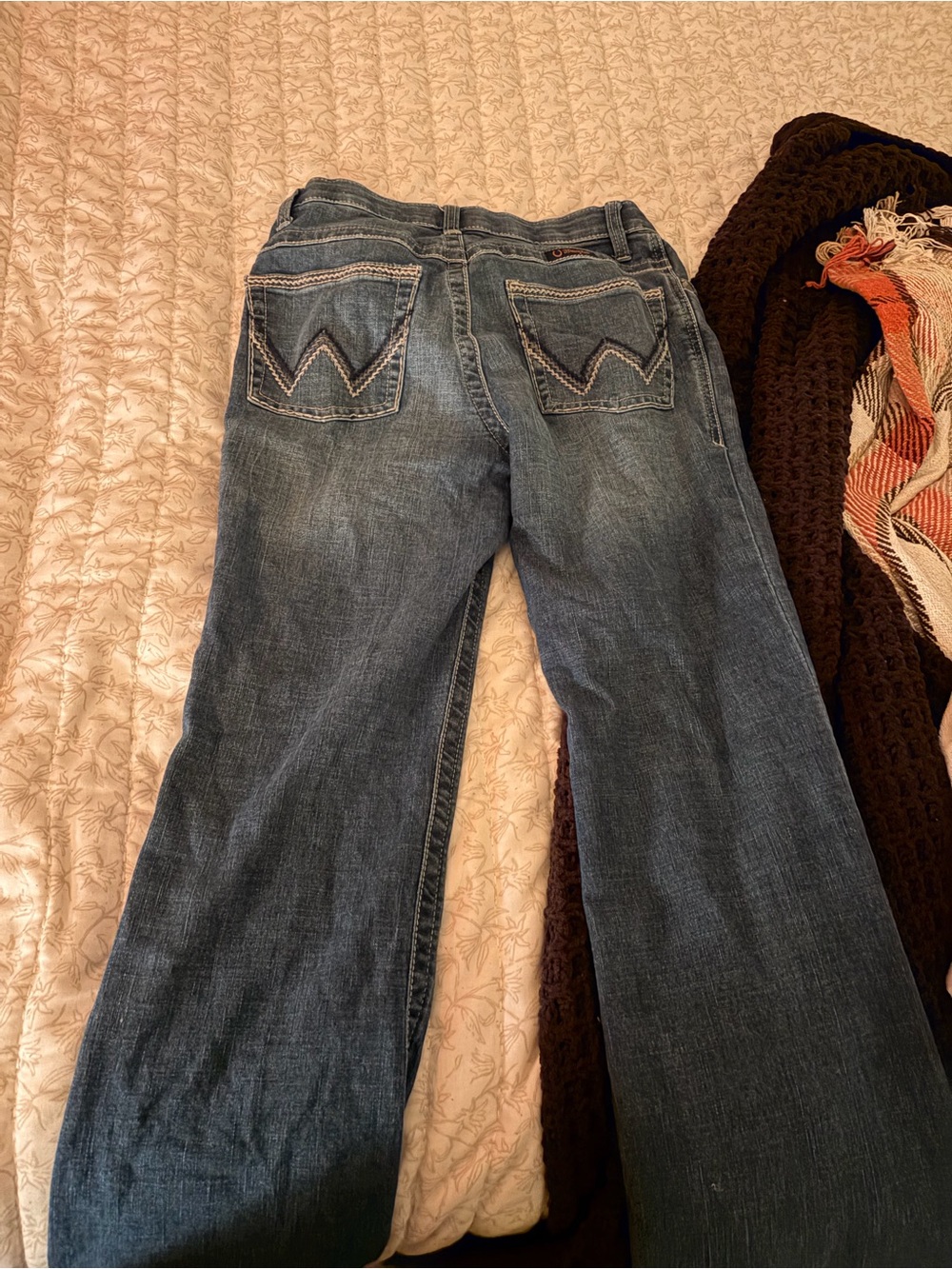 Wrangler Women's Dark Blue Bootcut Jeans with Signature Back Pocket Stitch